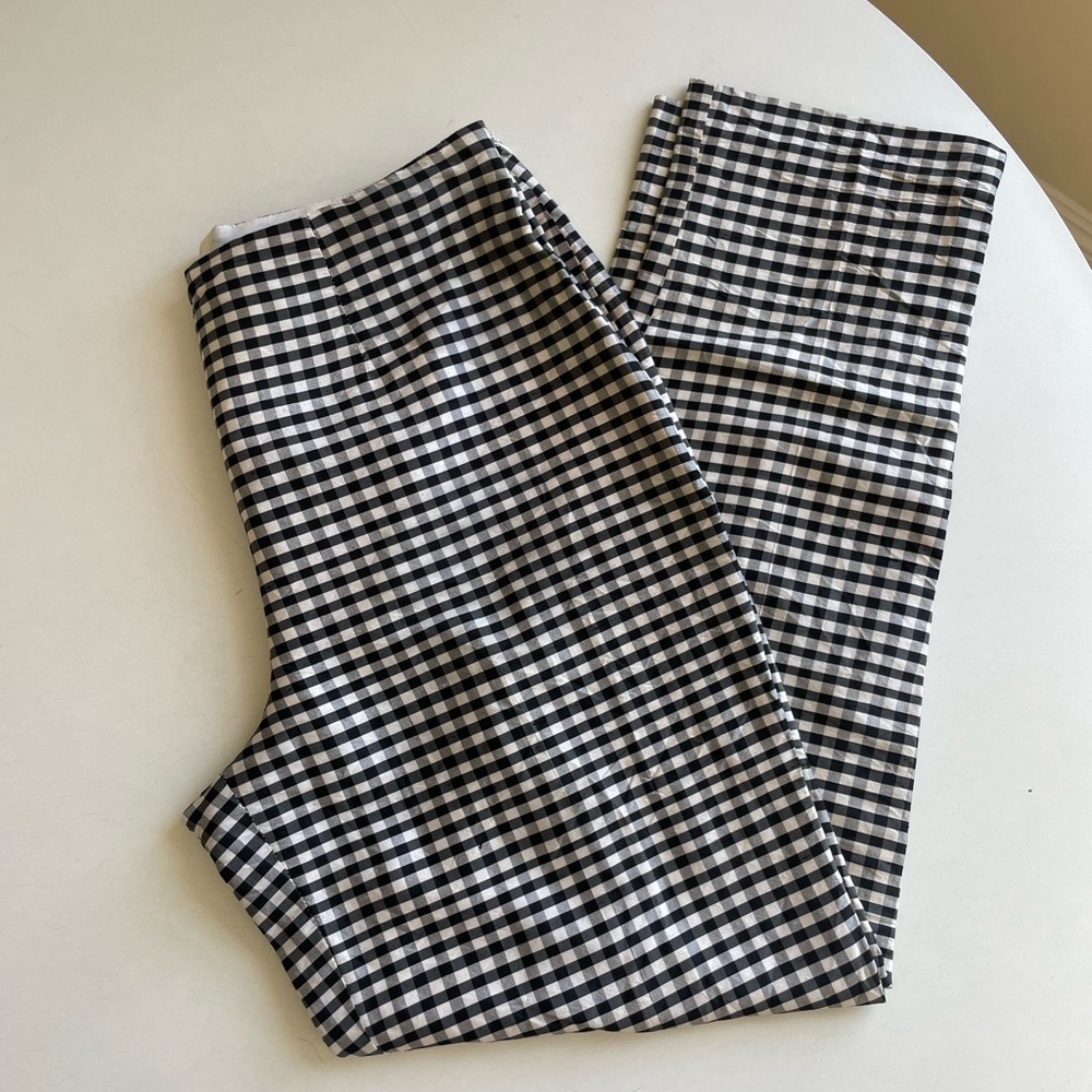 VINTAGE 90’s Silk Gingham Cropped Pants - Size: 8